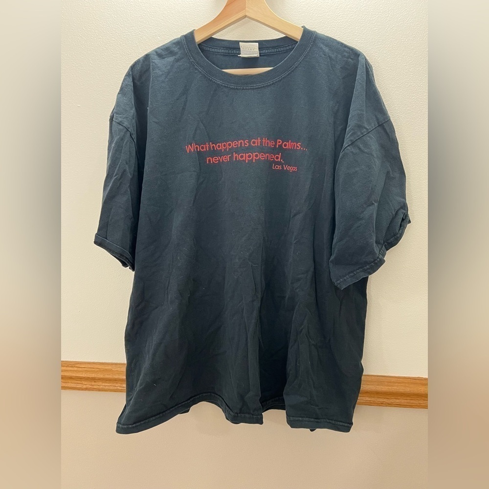 Las Vegas Humor T Shirt What Happens At the Palms Size 2XL